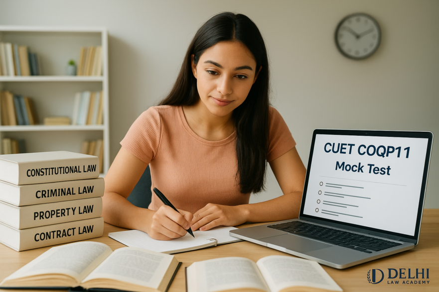 student preparing for cuet llb exam