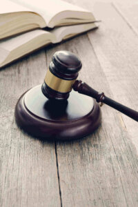 gavel and book