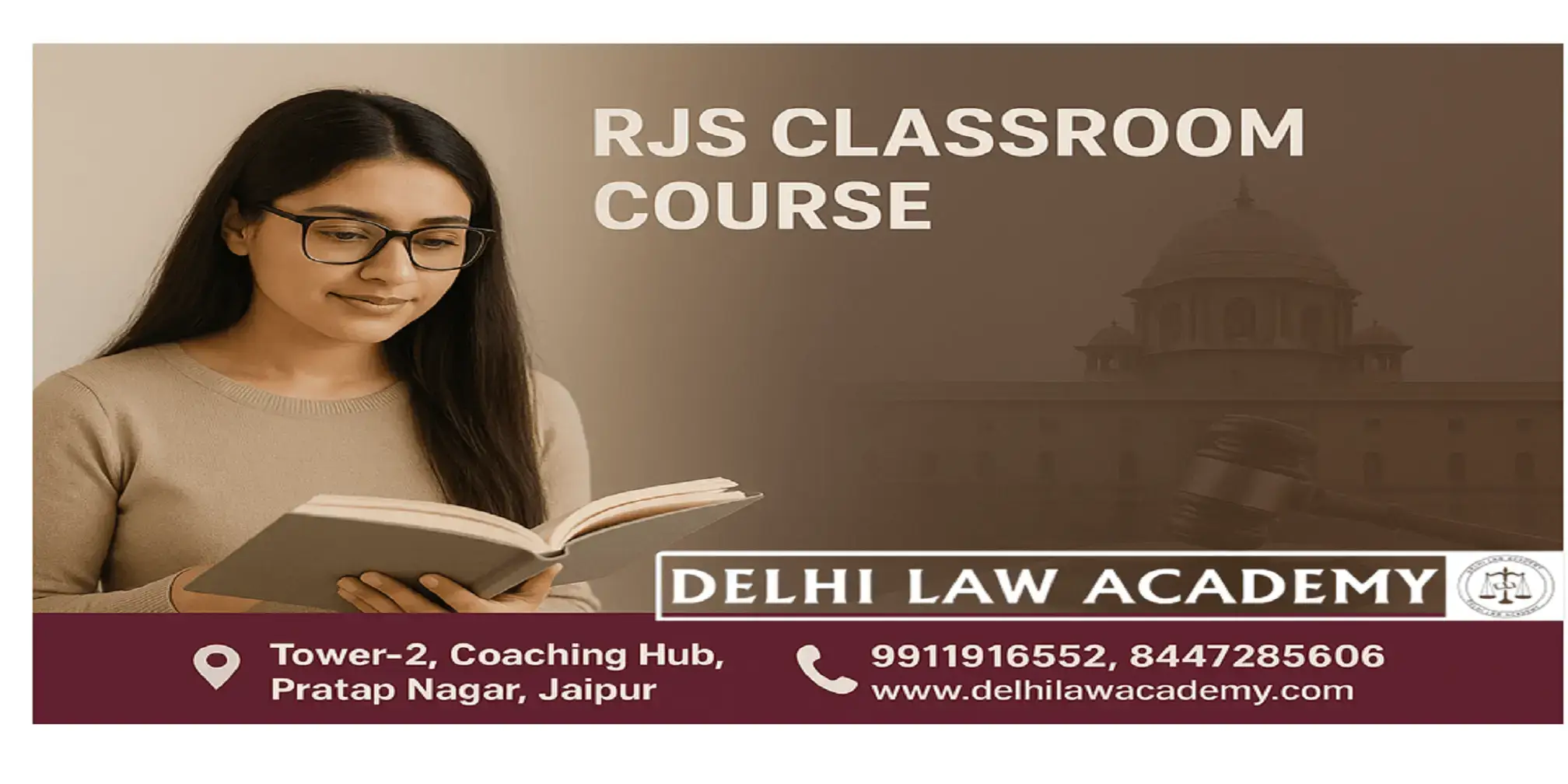 top rjs coaching in jaipur delhi law academy student reading