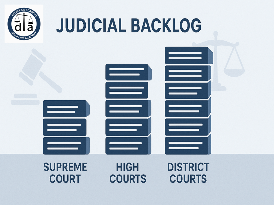 Illustration of judicial backlog in india